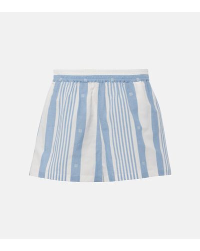 Givenchy Cotton And Linen Shorts - Blue