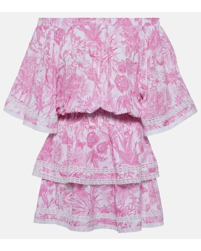 Melissa Odabash Micha Floral Off-shoulder Minidress - Pink