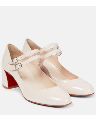 Christian Louboutin Miss Jane Patent Leather Pumps - Natural