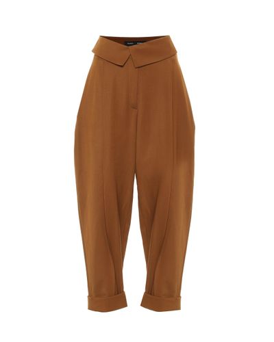 Proenza Schouler High-rise Stretch-wool Tapered Pants - Brown
