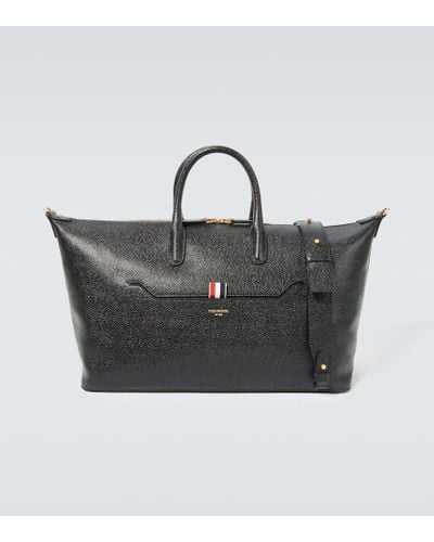 Thom Browne Medium Leather Duffel Bag - Black