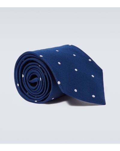 Loro Piana Cravate en soie - Bleu