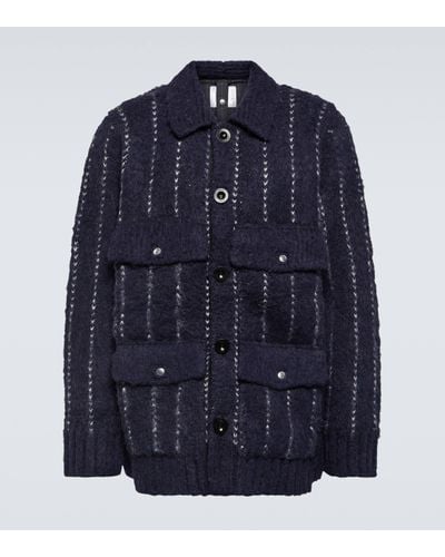 Sacai Wool-blend Blouson Jacket - Blue