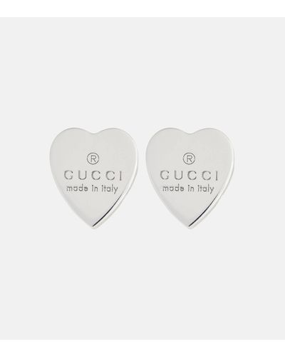 Gucci Sterling Silver Heart Earrings - White
