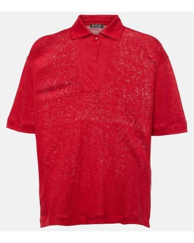 Loro Piana Linen Polo Shirt - Red