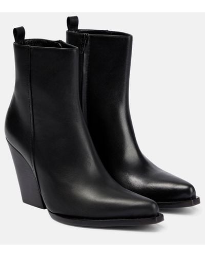 Magda Butrym Leather Ankle Boots - Black