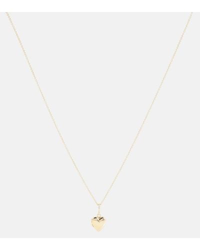 STONE AND STRAND Sweetheart 14kt Gold Locket Necklace With Diamonds - White