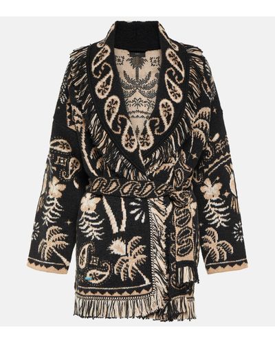 Alanui Lush Nature Foulard Cardigan - Black