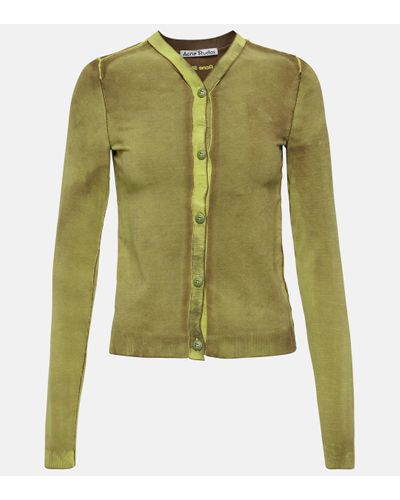 Acne Studios Kaluminium Jersey Cardigan - Green