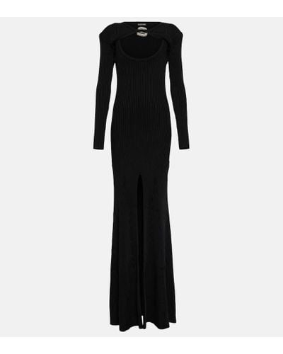 David Koma Evening Dress With Crystal Buckle - Black