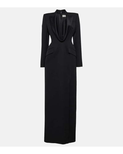 Alexander McQueen Robe aus Wolle - Schwarz