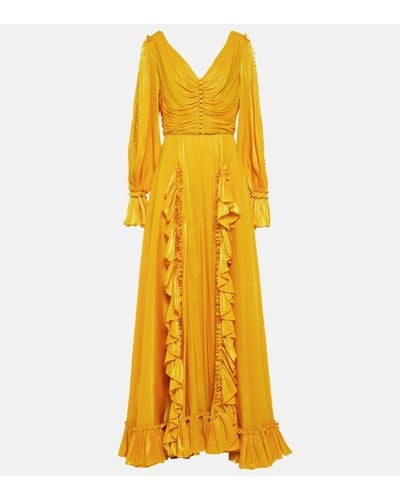 Costarellos Ruffle-trimmed Gown - Yellow