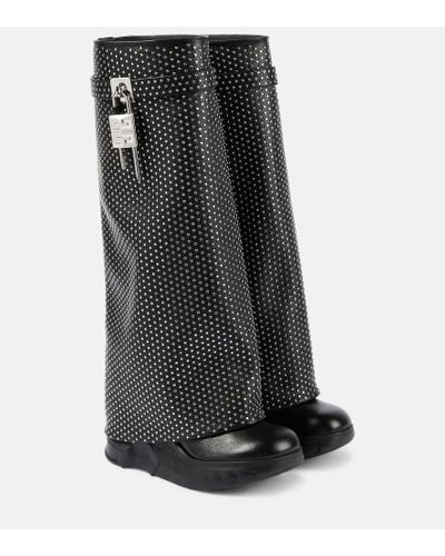 Givenchy Shark Lock Biker Boots - Black