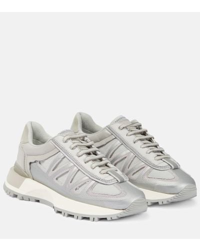 Maison Margiela Leather-trimmed Low-top Sneakers - White