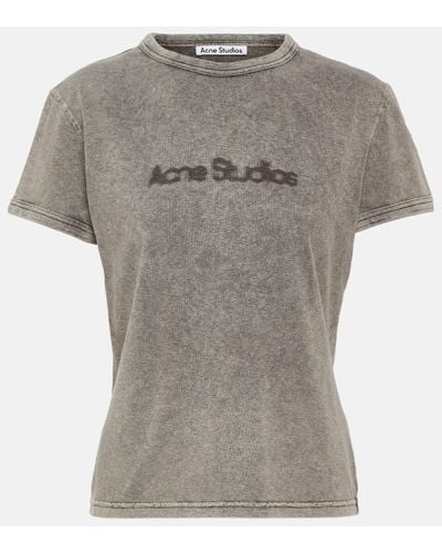 Acne Studios T-shirt en coton a logo - Gris
