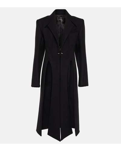 Mugler Wool-blend Coat - Black