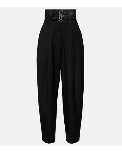 Alaïa High-rise Virgin Wool Tapered Trousers - Black