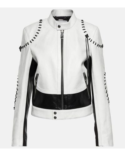 Chloé Leather Biker Jacket - White