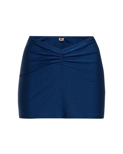 Tropic of C Xebe High-rise Ruched Miniskirt - Blue