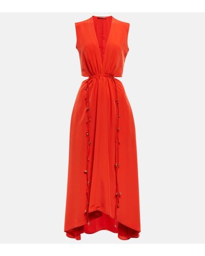 Altuzarra V-neck Midi Dress - Red