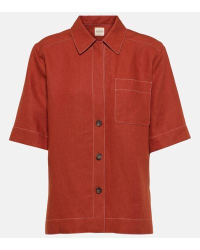 Tod's Linen Shirt - Red
