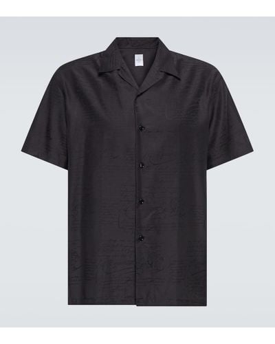 Berluti Silk And Cotton Bowling Shirt - Black