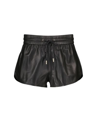 Saint Laurent Shorts aus Leder - Schwarz