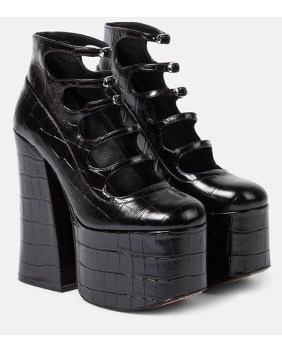 Marc Jacobs Kiki Croc-effect Leather Ankle Boots - Black