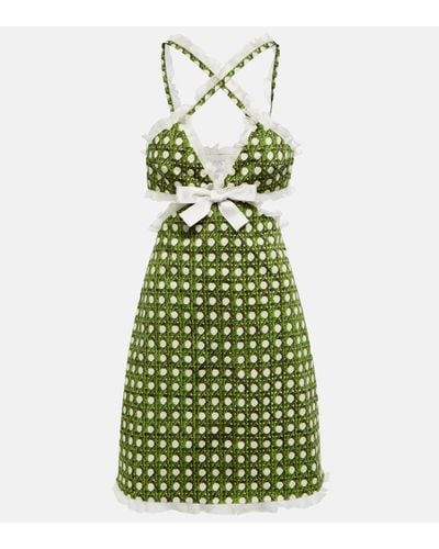 Giambattista Valli Polka-dot Bow-detail Dress - Green