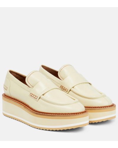 Robert Clergerie Bahati Leather Platform Loafers - White