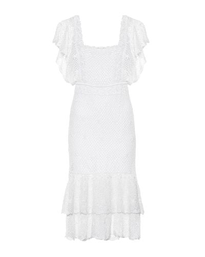 Anna Kosturova Florence Crochet Cotton Dress - White
