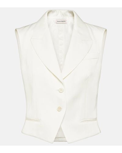 Alexander McQueen Single-breasted Vest - White
