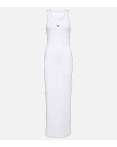 Givenchy Ribbed-knit Cotton Jersey Maxi Dress - White