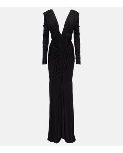 Alex Perry Dalton Ruched Gown - Black