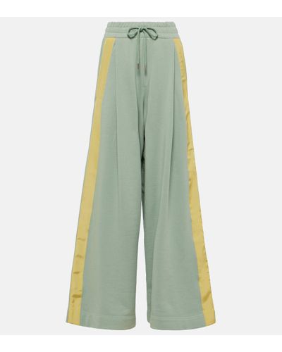 Dries Van Noten Pantalon de survetement ample en coton - Vert