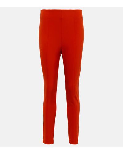 Veronica Beard Pantalon skinny a taille haute en neoprene - Rouge