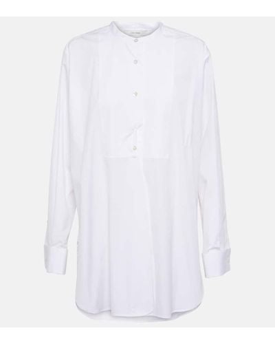 The Row Amalia Oversized Cotton Poplin Shirt - White