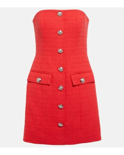 Veronica Beard Aster Cotton-blend Tweed Minidress - Red