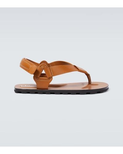 Jil Sander Leather Sandals - Brown