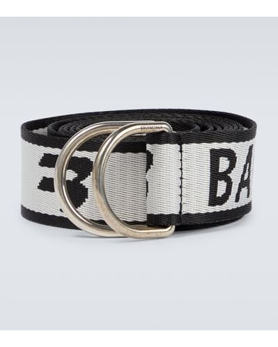 Balenciaga D-ring Logo-jacquard Belt - White
