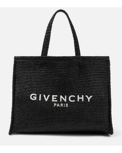 Givenchy G-tote Medium Raffia Shopper - Black
