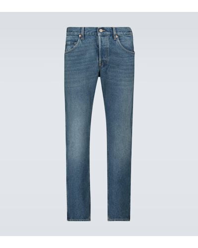 Gucci Washed Denim Tapered Jeans - Blue