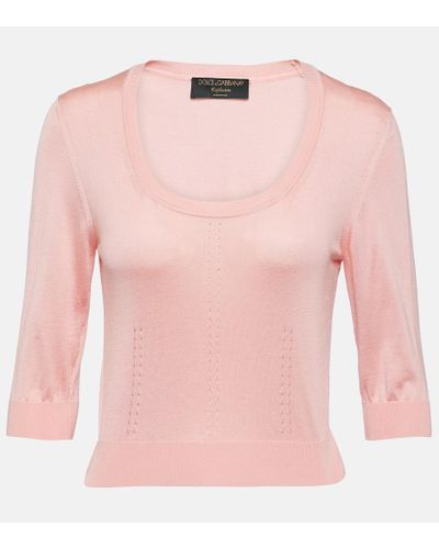 Dolce & Gabbana Pullover Capri aus Seide - Pink