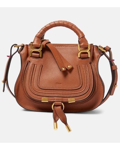 Chloé Marcie Mini Leather Crossbody Bag - Brown