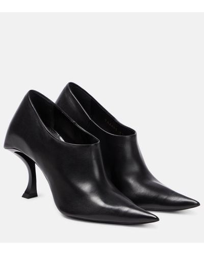 Balenciaga Hourglass Leather Court Shoes - Black