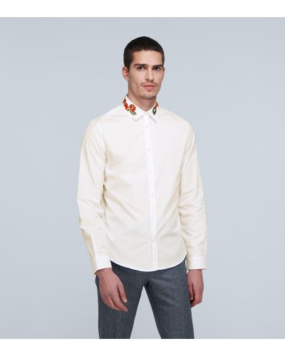 Camicia Duke con serpenteGucci in Cotone da Uomo colore Bianco | Lyst