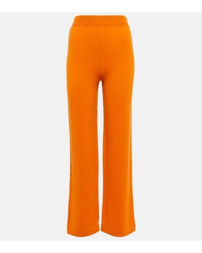 Barrie High-rise Wide-leg Cashmere Pants - Orange