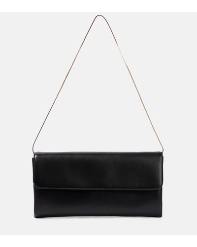 The Row Aurora Leather Shoulder Bag - Black