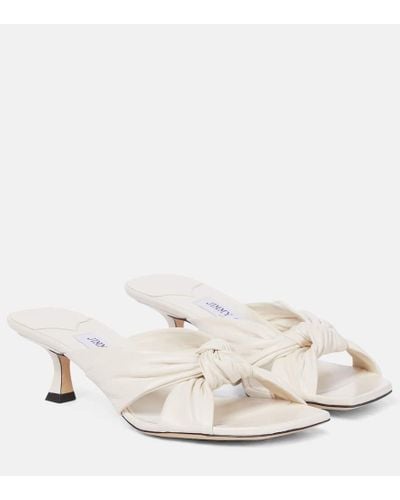 Jimmy Choo Avenue 50 Leather Sandals - Natural