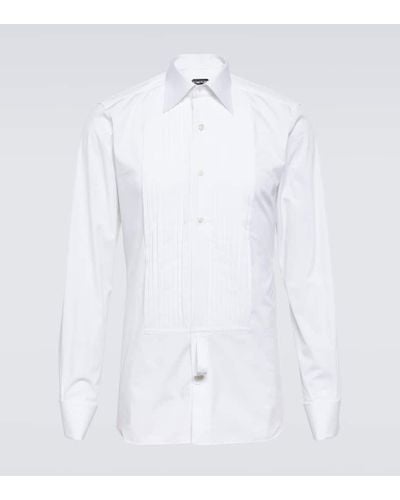 Tom Ford Camisa de esmoquin de gasa de algodon - Blanco
